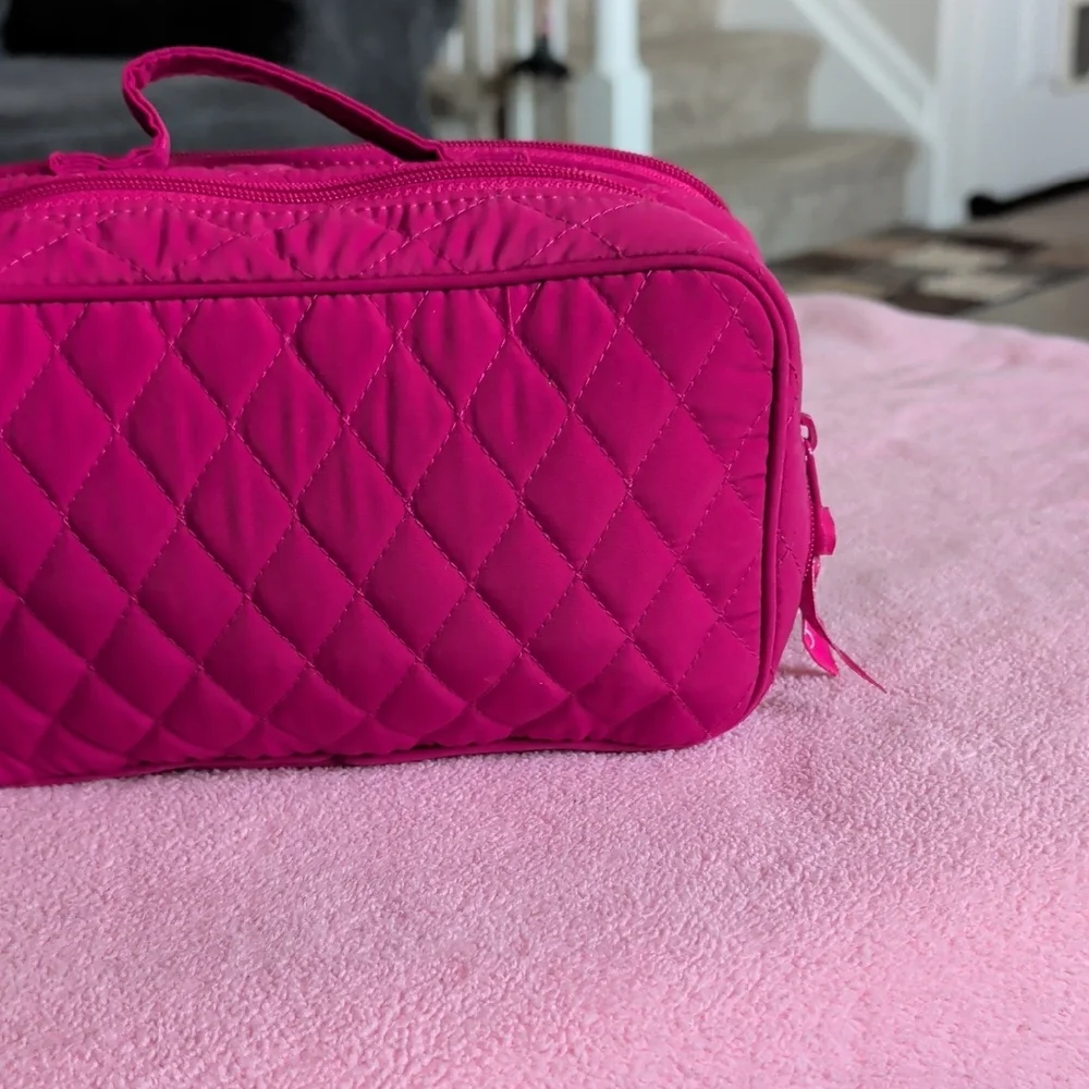 Vera Bradley Quilted Cosmetic Case in Vivid Pink